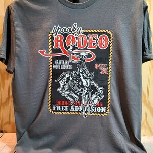 Halloween Gray Spooky Rodeo Unisex Graphic T-Shirt